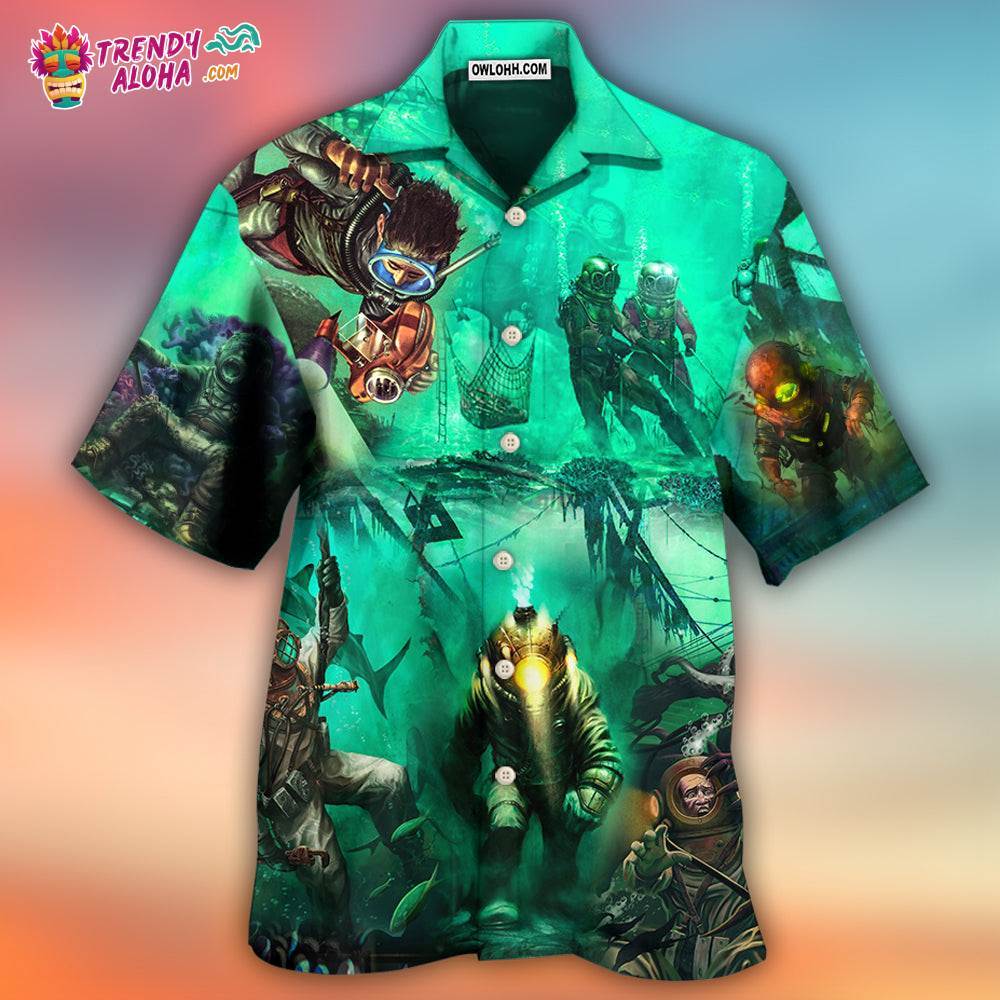 Diving Monster Under The Sea Art Style Hawaiian Shirt – Trendy Aloha