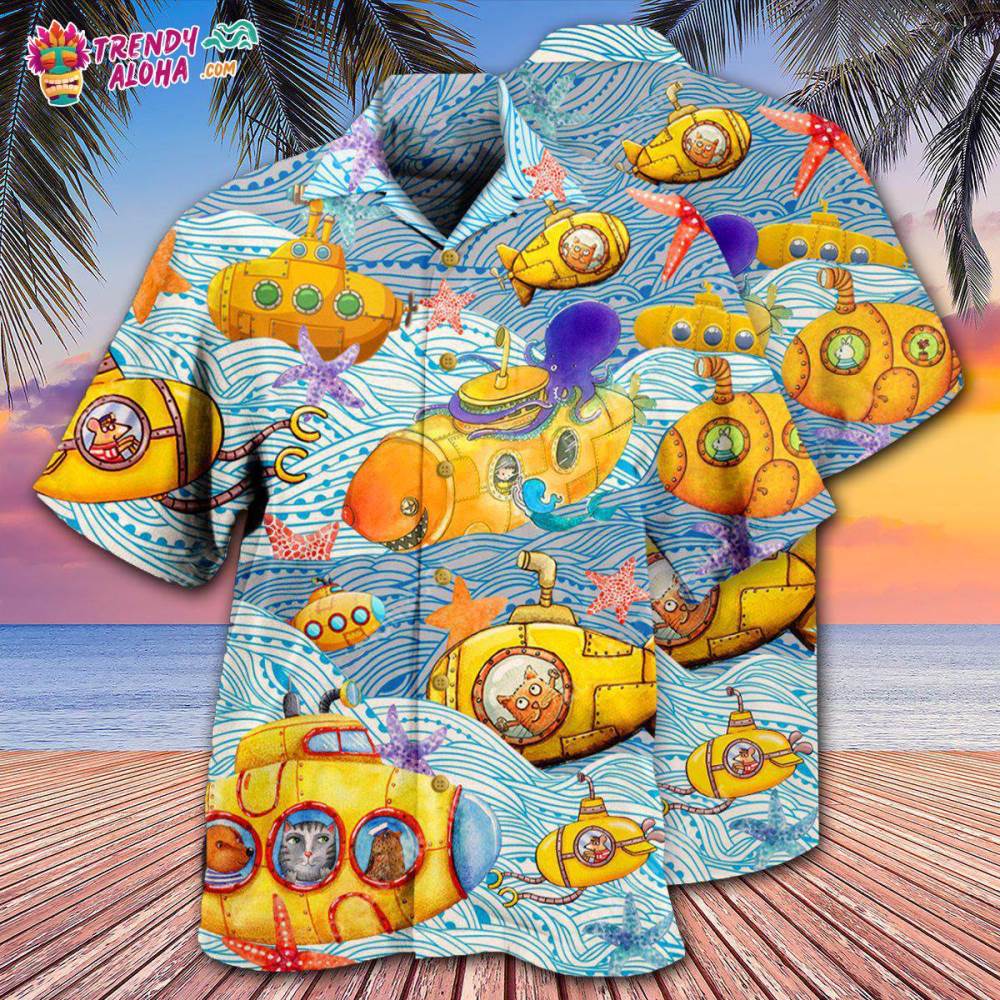 Diving Submarines Into The Ocean Hawaiian Shirt – Trendy Aloha