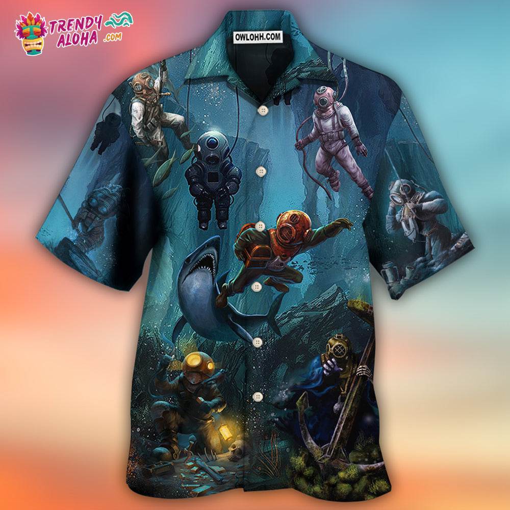 Diving Under The Blue Sea Art Style Hawaiian Shirt – Trendy Aloha