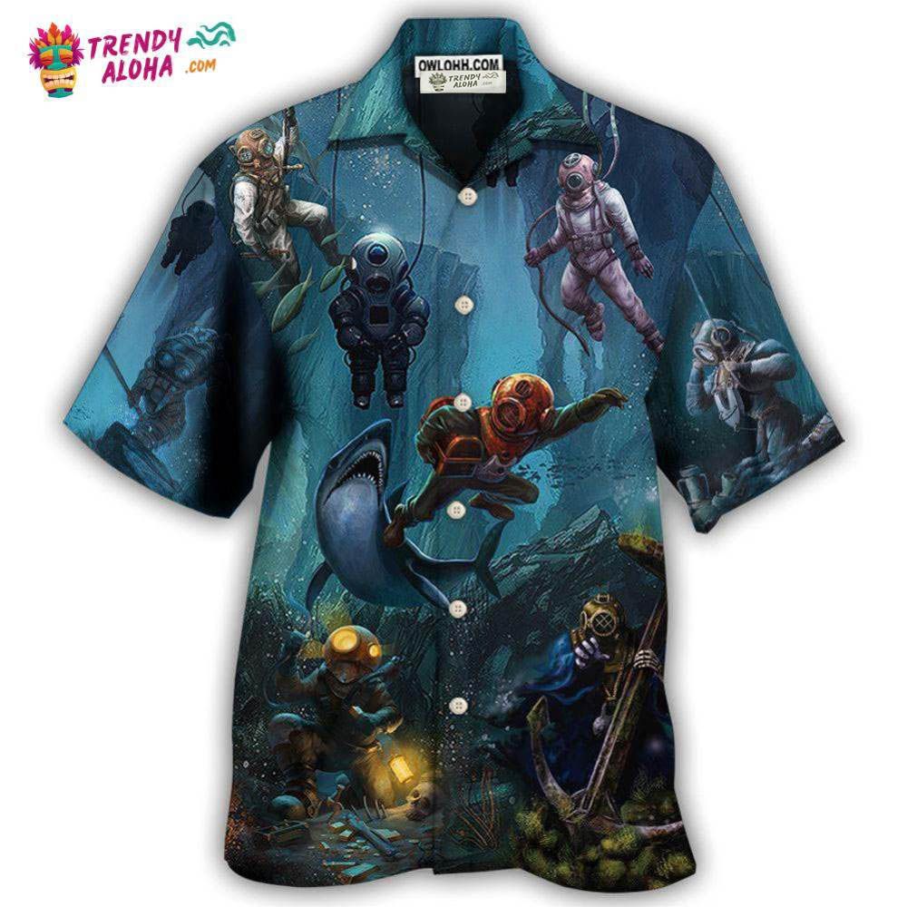 Diving Under The Blue Sea Art Style Hawaiian Shirt – Trendy Aloha Diving Under The Blue Sea Art Style Hawaiian Shirt – Trendy Aloha