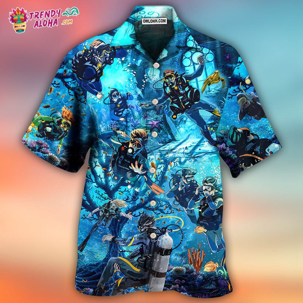 Diving Under The Sea Art Style Hawaiian Shirt – Trendy Aloha