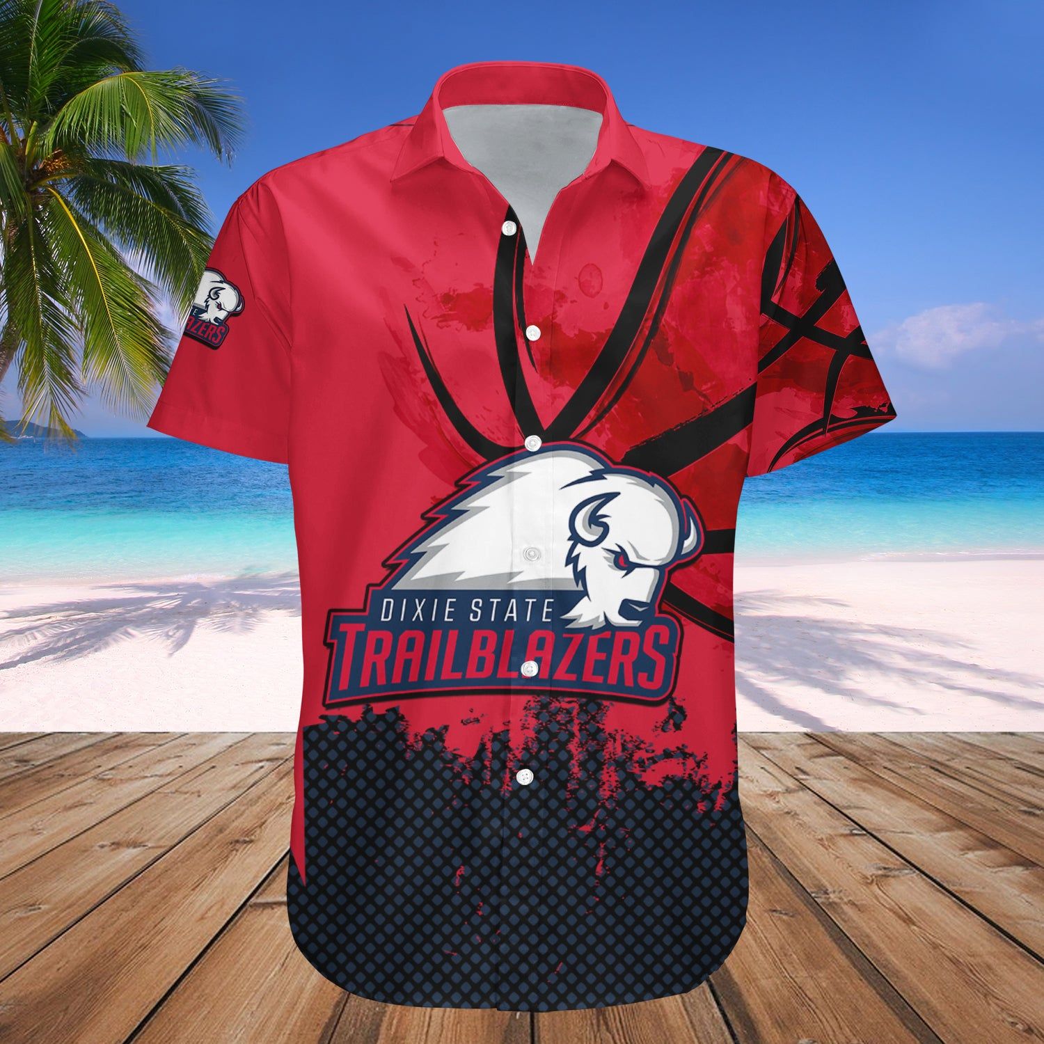 Dixie State Trailblazers Hawaii Shirt Basketball Net Grunge Pattern – NCAA