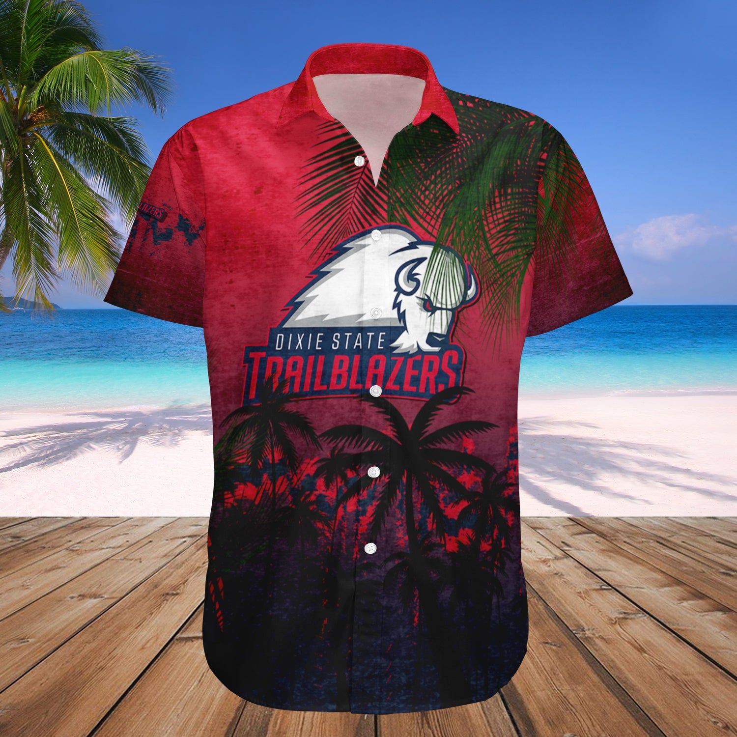 Dixie State Trailblazers Hawaii Shirt Coconut Tree Tropical Grunge – NCAA