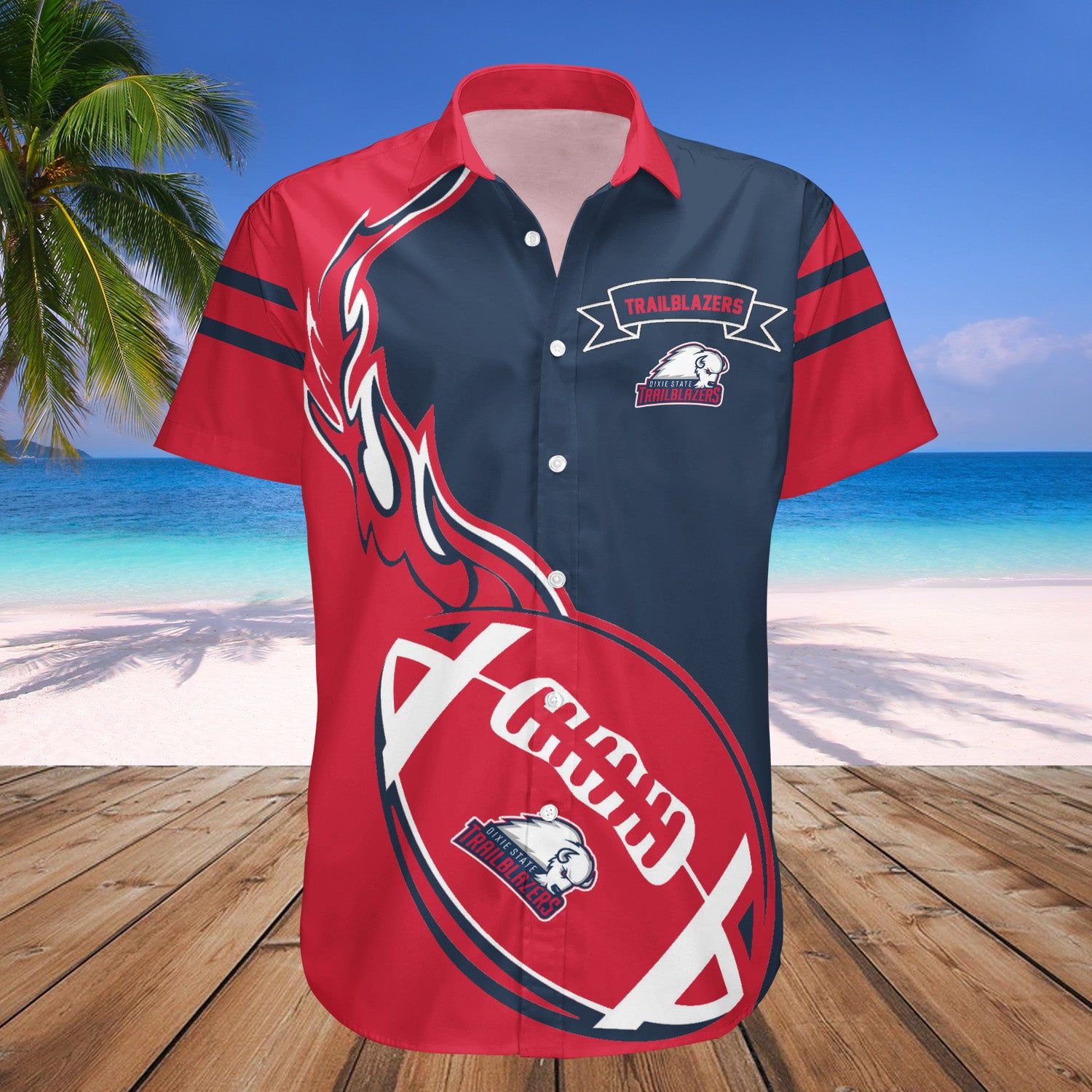 Dixie State Trailblazers Hawaii Shirt Flame Ball – NCAA