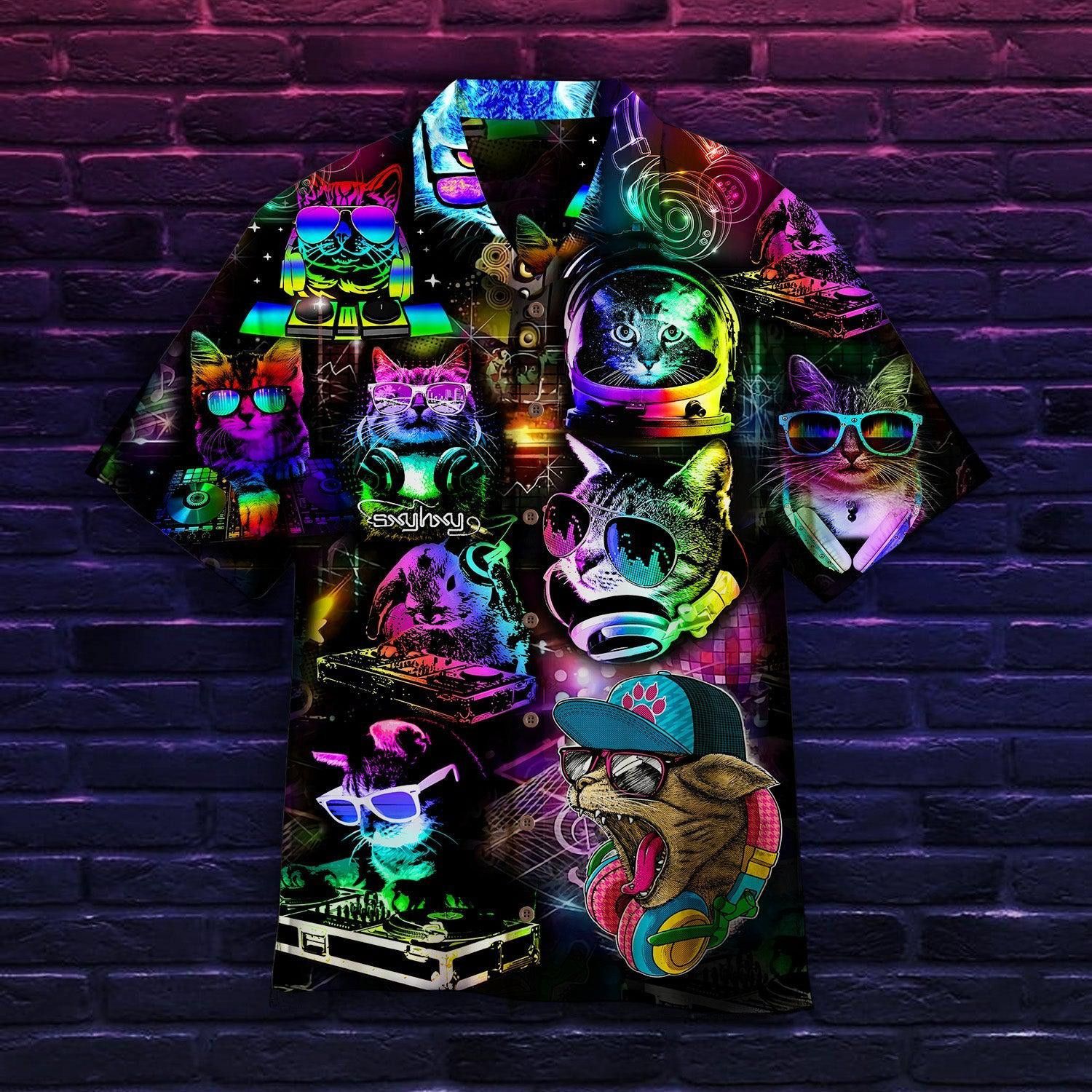 Dj Disco Cats Trendy Hawaiian Shirt