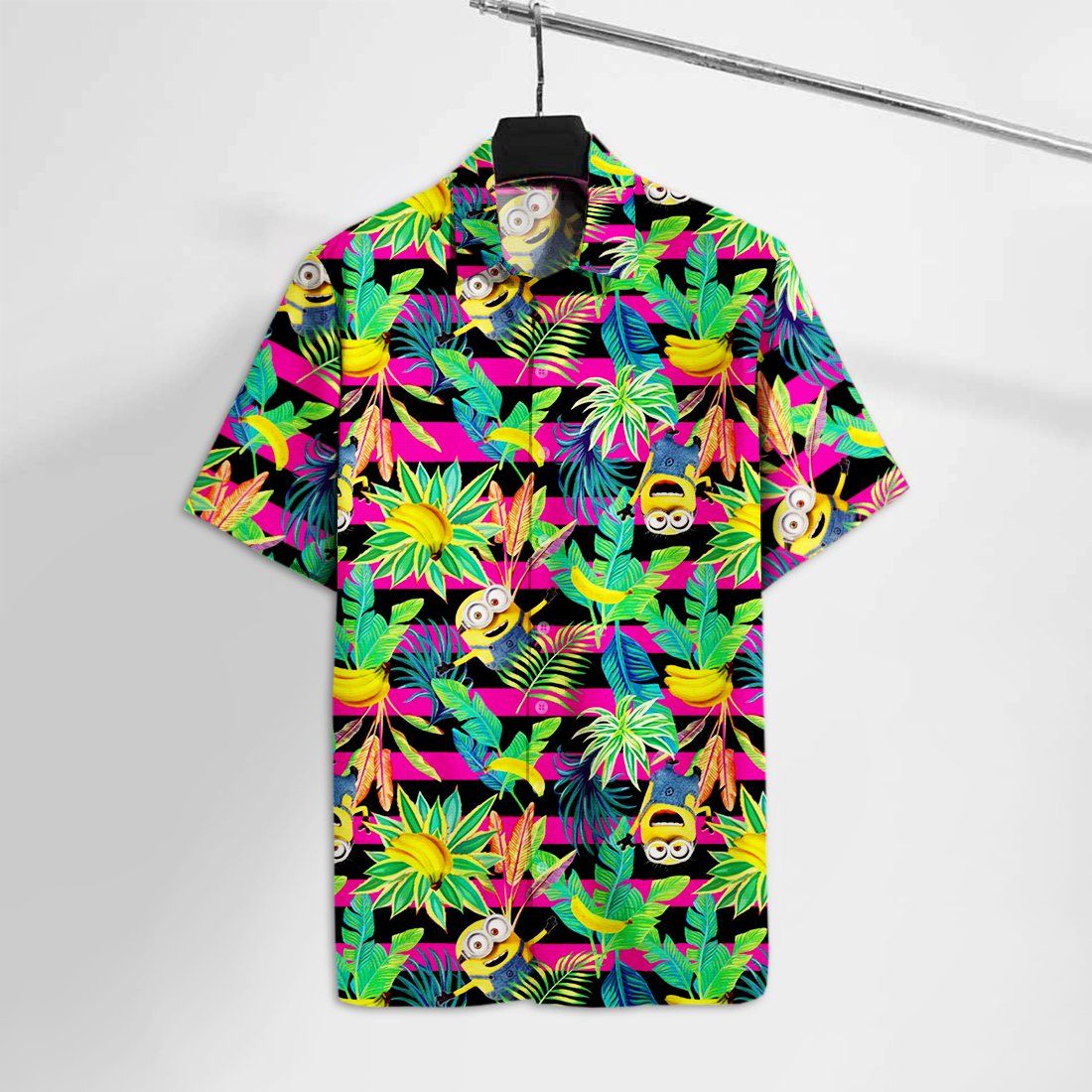 Dm Hawaiian Shirt Dm Minion Bananas Tropical Hawaii Tshirt