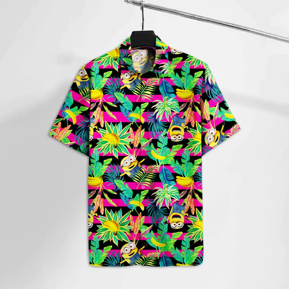 Dm Hawaiian Shirt Dm Minion Bananas Tropical Hawaii Tshirt