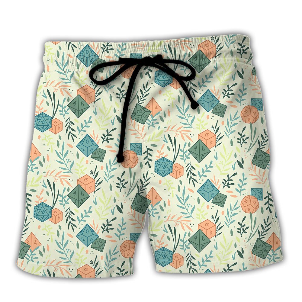Dnd Dice Plants Pattern Trendy Aloha Hawaiian Beach Shorts