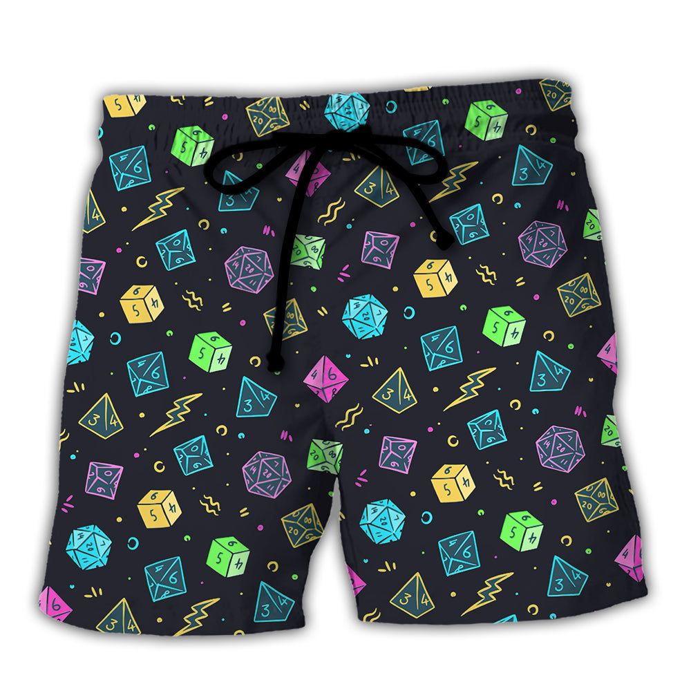 Dnd Dice Retro Design Trendy Aloha Hawaiian Beach Shorts Dnd Dice Retro Design Trendy Aloha Hawaiian Beach Shorts