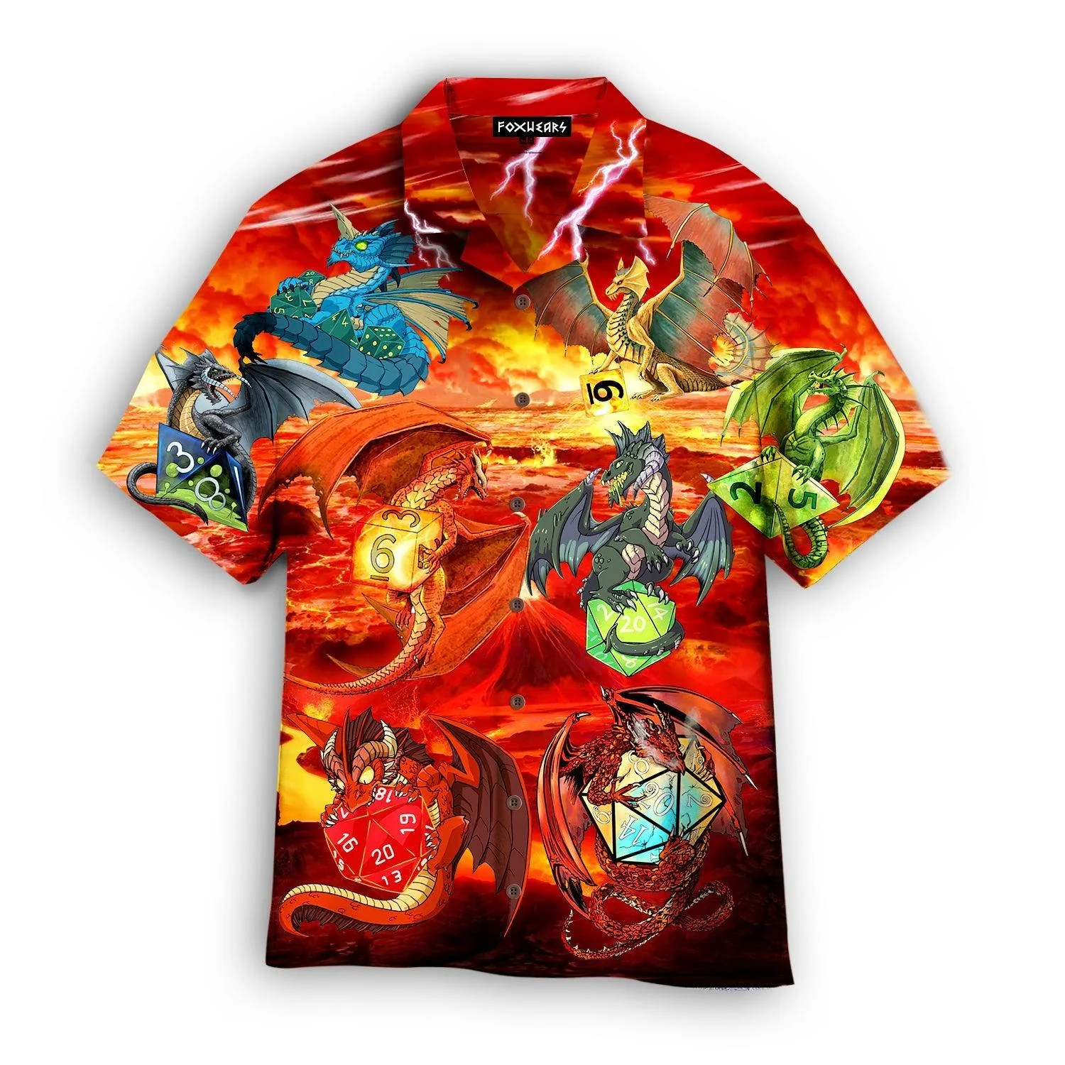 Dnd Dragon Dice Volcano Trendy Hawaiian Shirt