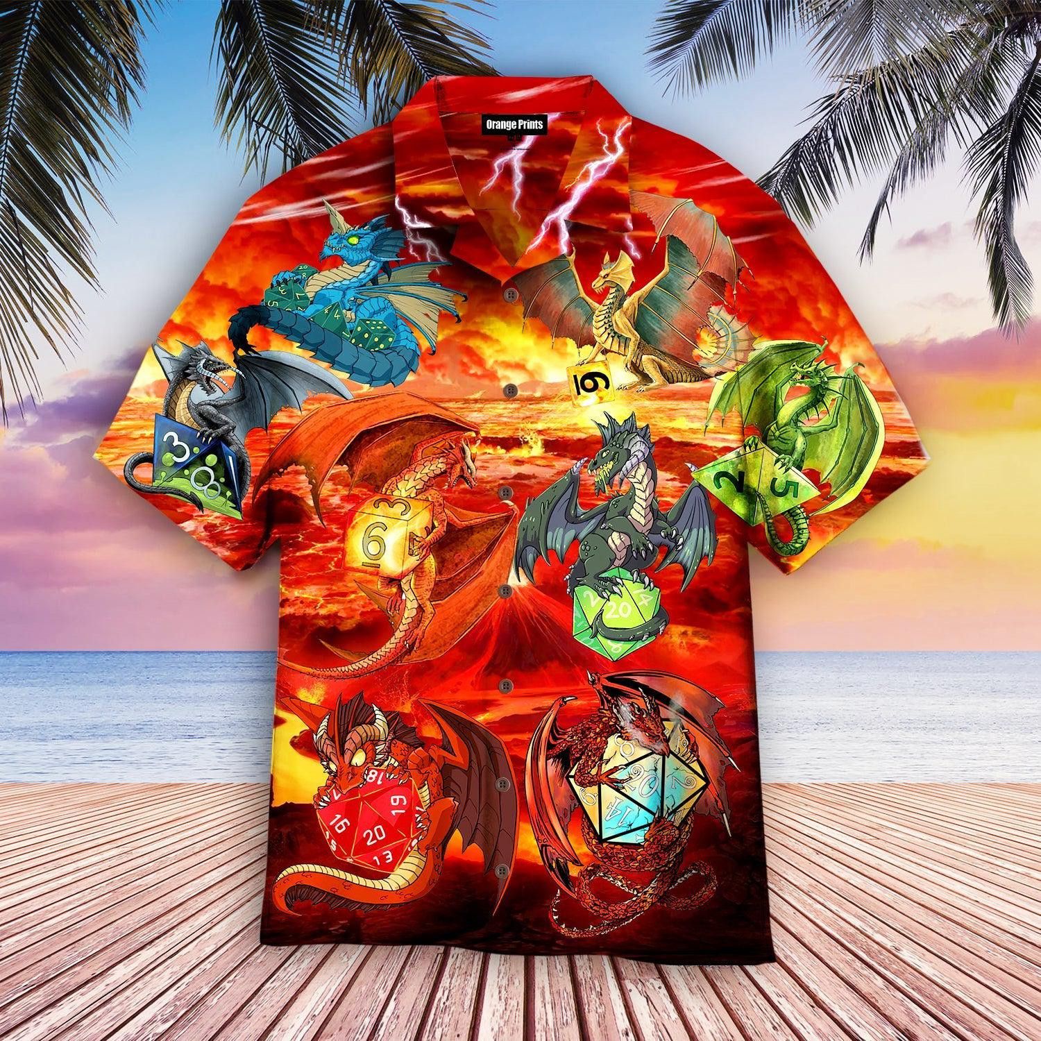 Dnd Dragon Dice Volcano Trendy Hawaiian Shirt