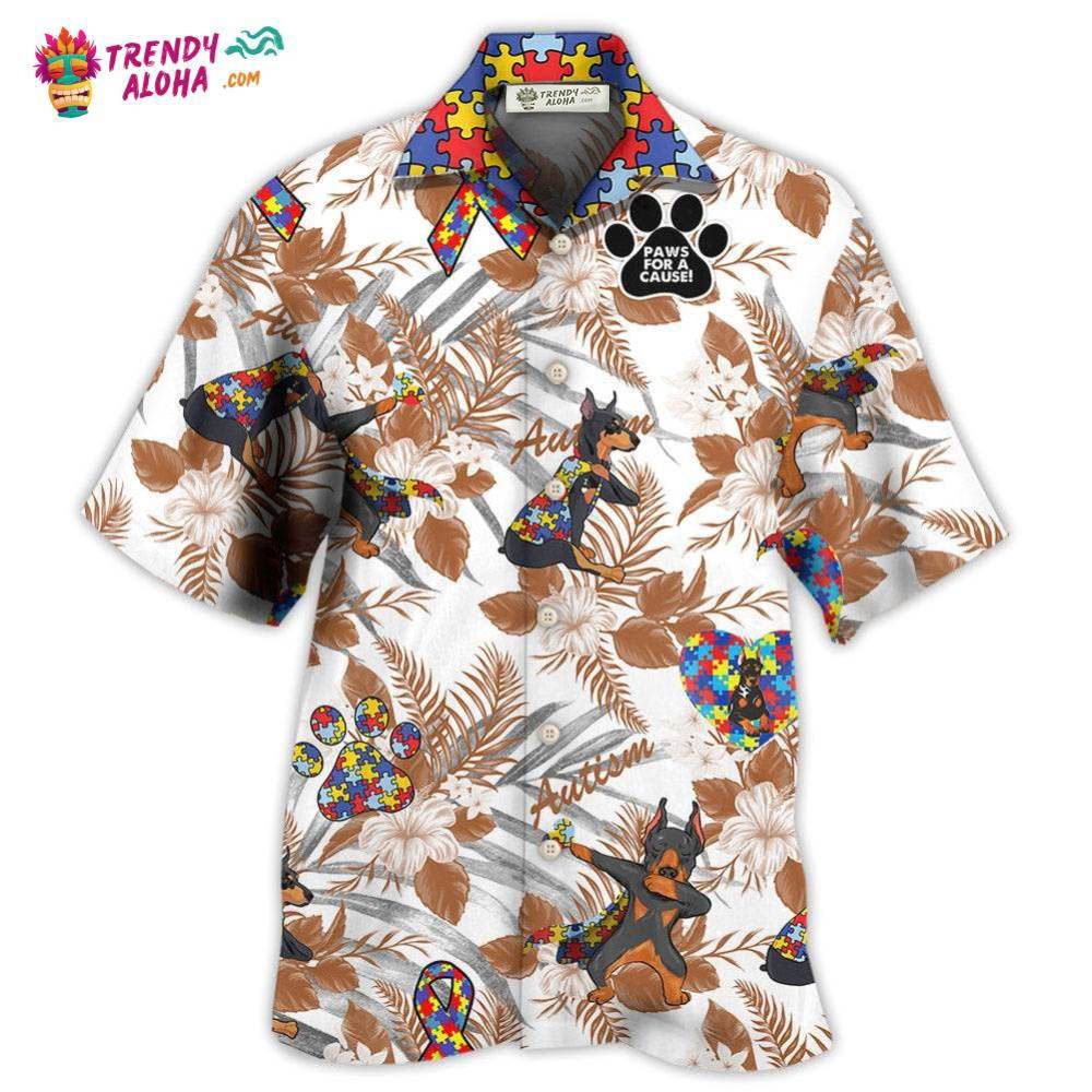 Doberman Autism With Serious Style Hawaiian Shirt – Trendy Aloha Doberman Autism With Serious Style Hawaiian Shirt – Trendy Aloha