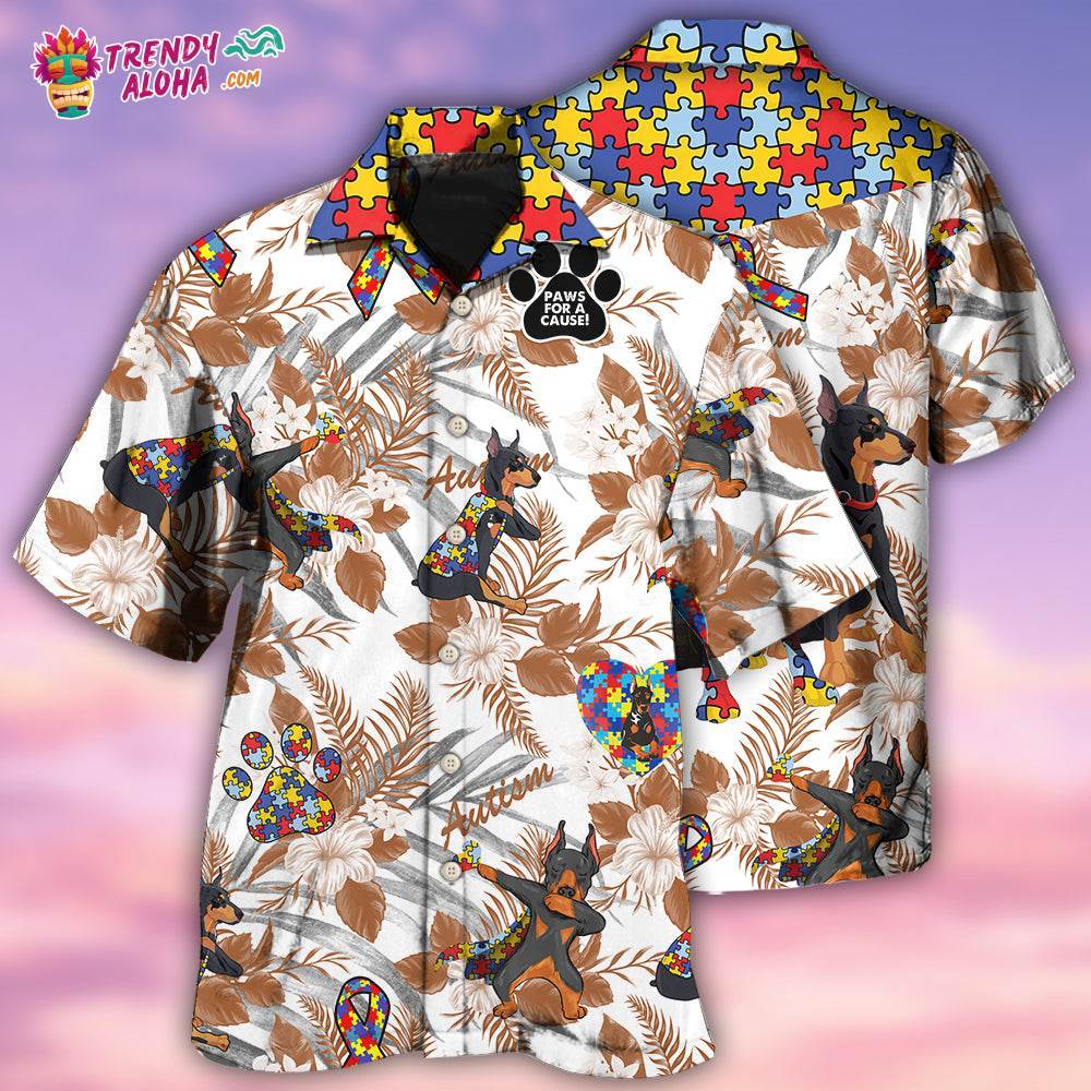 Doberman Autism With Serious Style Hawaiian Shirt – Trendy Aloha