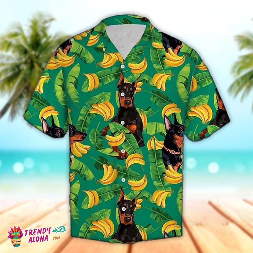 Doberman Hawaiian Shirt Doberman And Banana, Aloha Hawaiian Shirts