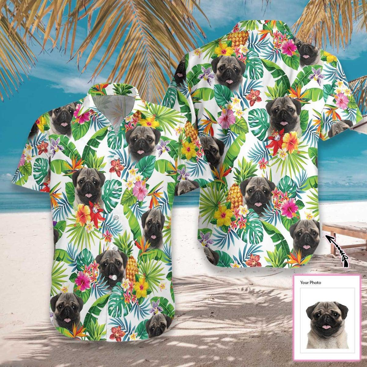 Dog And Tropical Pineapple Custom Hawaiian Shirt
