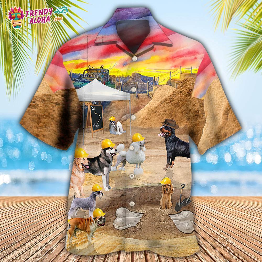 Dog Archeologist Dog Digging For Bones Hawaiian Shirt – Trendy Aloha