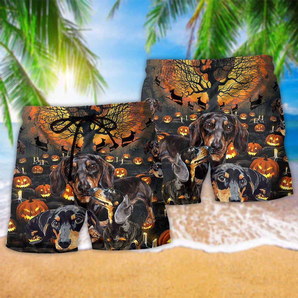 Dog Awesome Dachshund Dark Classic Trendy Aloha Hawaiian Beach Shorts