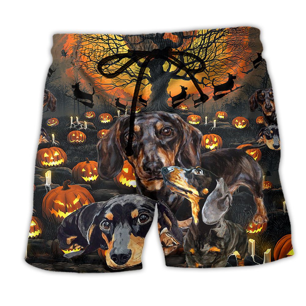 Dog Awesome Dachshund Dark Classic Trendy Aloha Hawaiian Beach Shorts