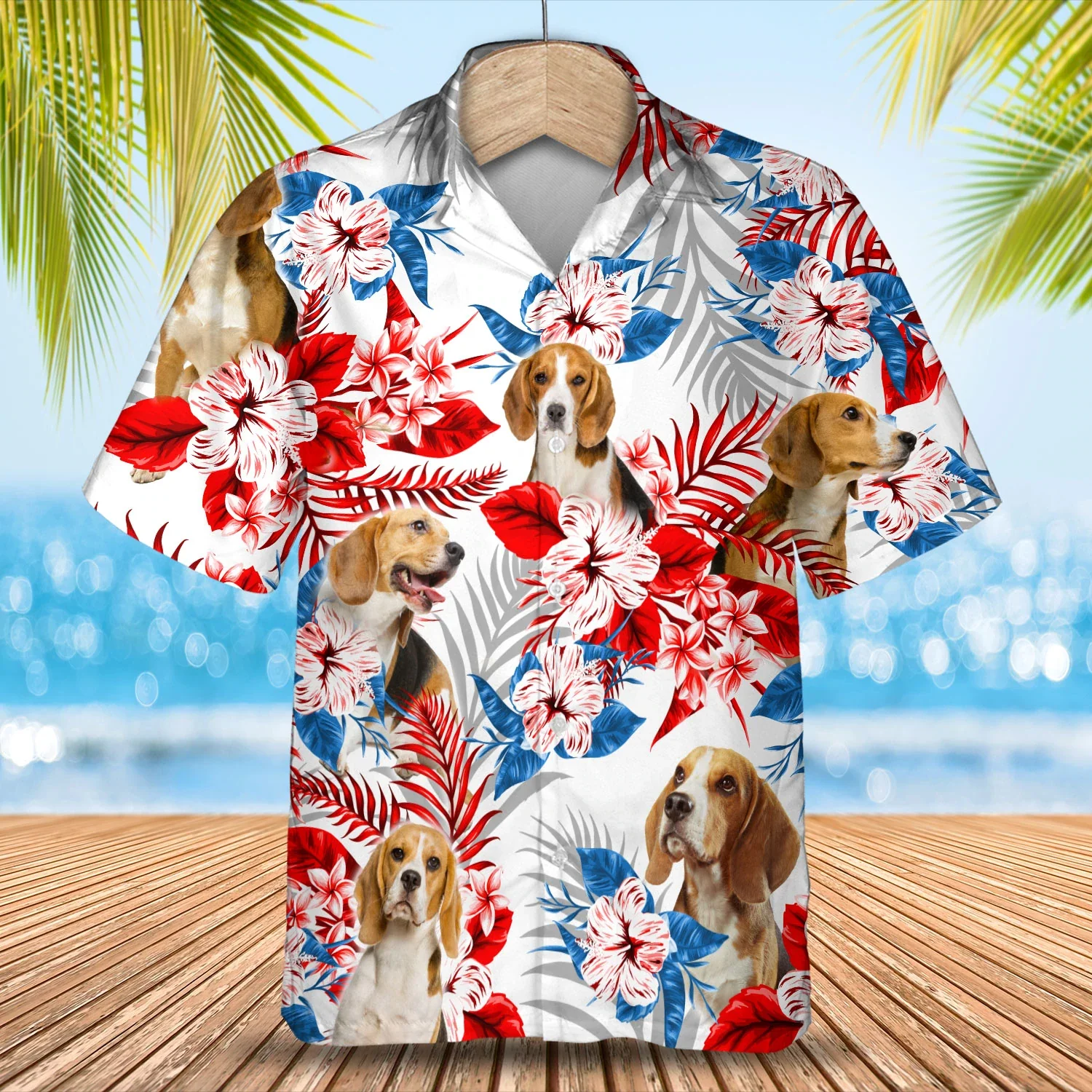 Dog Beagle Flower Trendy Hawaiian Shirt, Summer Aloha Shirt, Men Trendy Hawaiian Shirt, Women Trendy Hawaiian Shirt