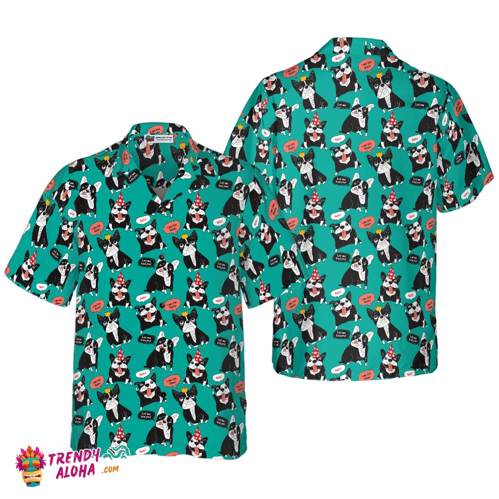 Dog French Bulldog Happy Animals Hawaiian Shirt