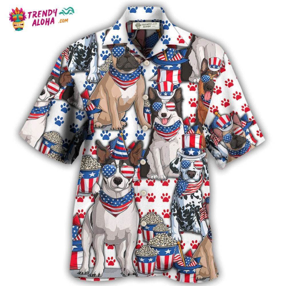 Dog Independence Day Dogs Hawaiian Shirt Trendy Aloha Trendy Aloha