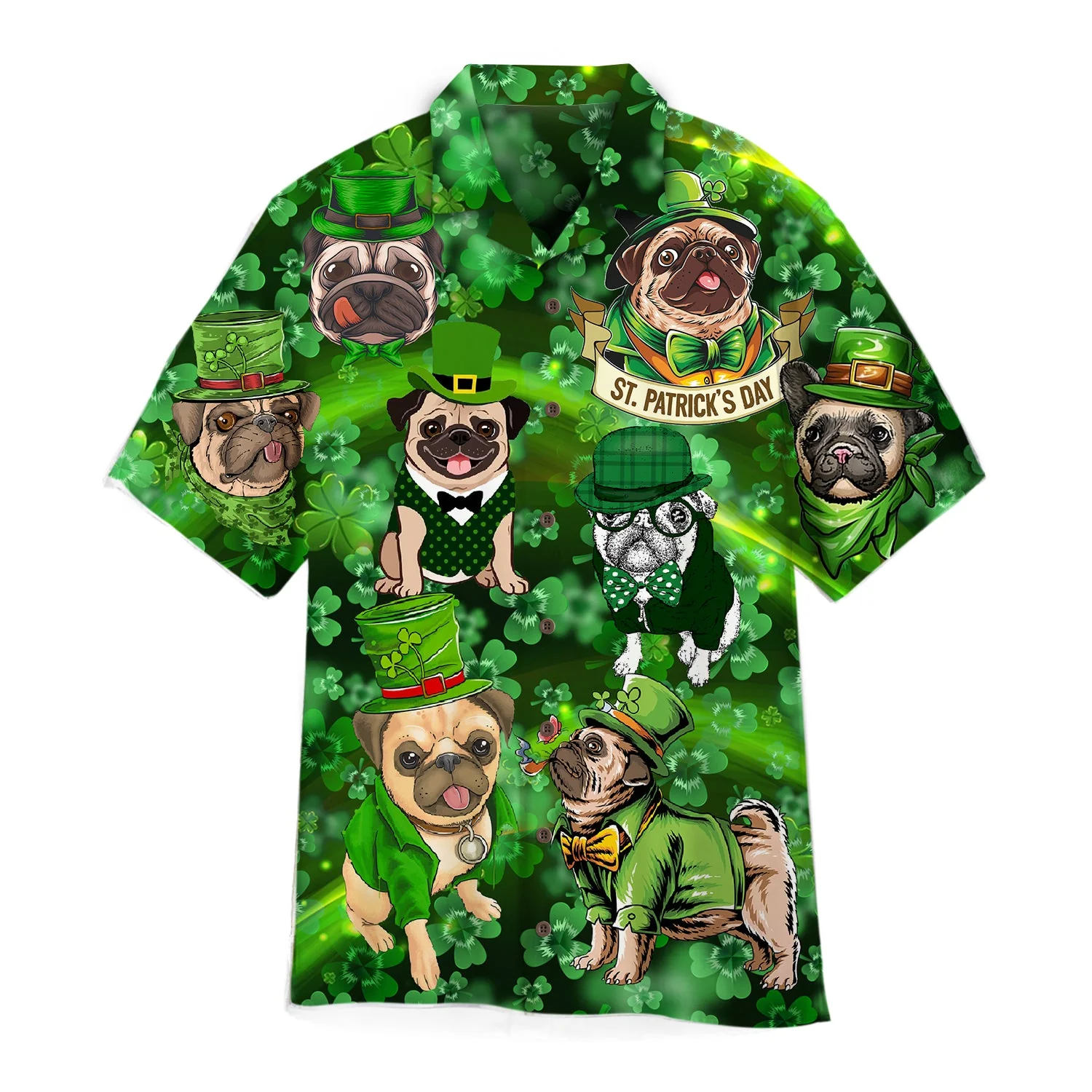 Dog Love Irish Happy Patrick Day Trendy Hawaiian Shirt  Aloha Shirt
