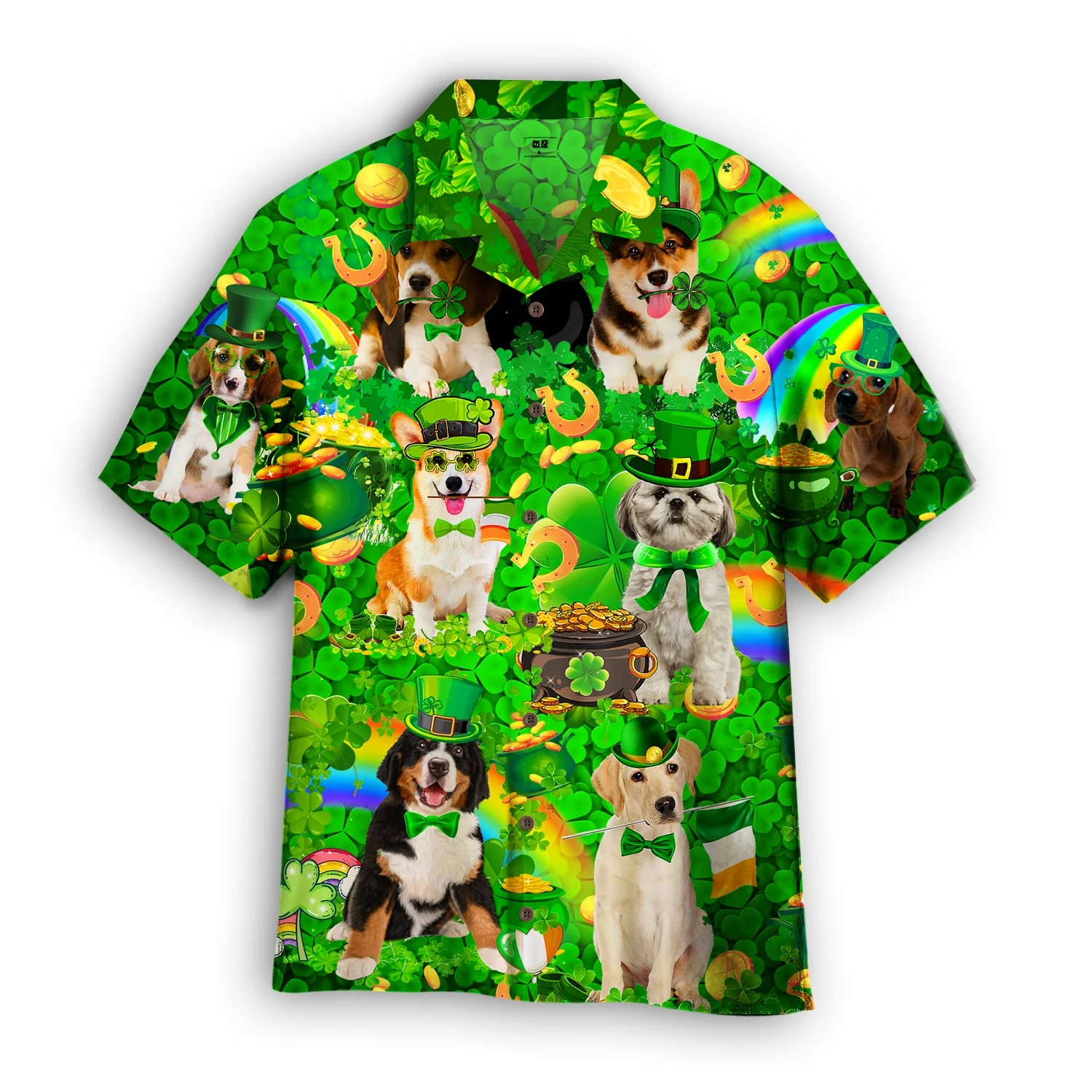 Dog Love Irish Patricks Day Hawaiian Shirt