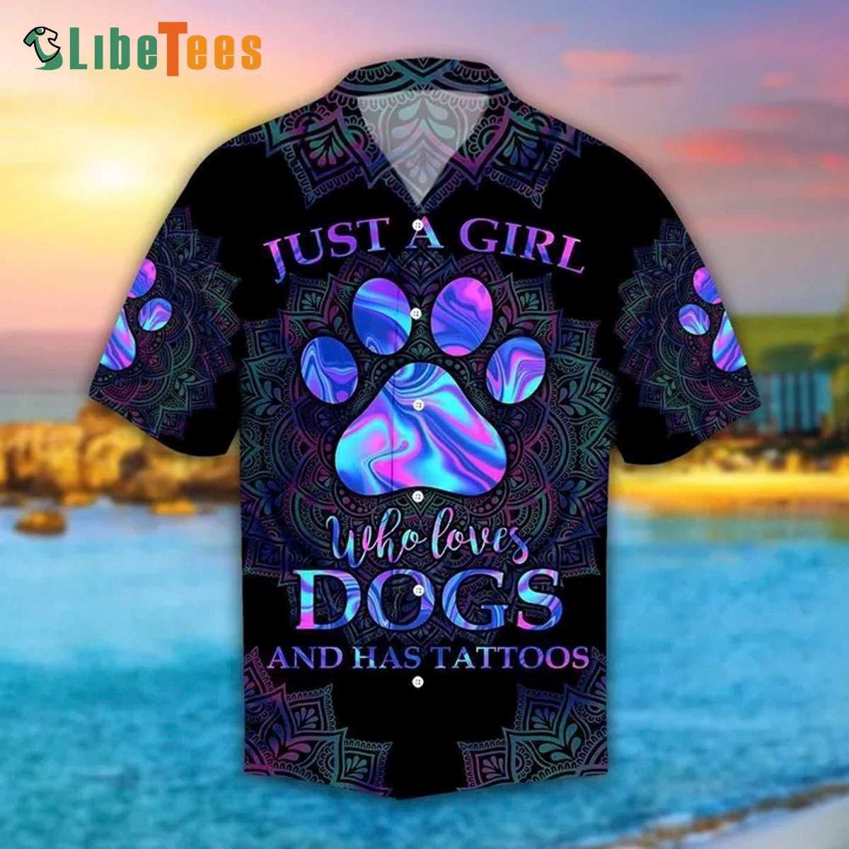 Dog Lover’s Hawaiian Shirt Celebrating Dogs and Tattoos