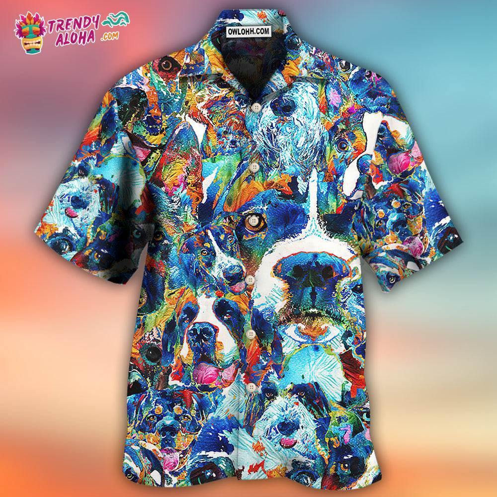 Dog Lover Delight Art Style Hawaiian Shirt – Trendy Aloha