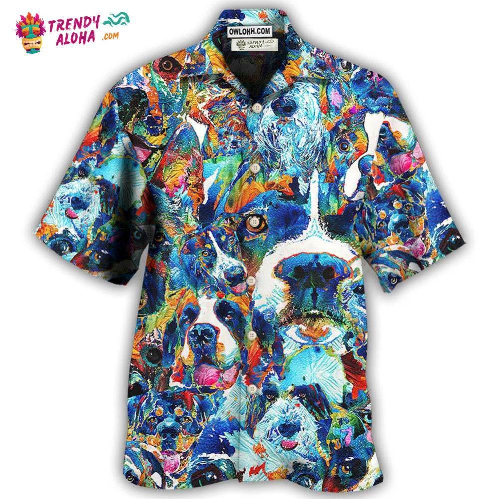 Dog Lover Delight Art Style Hawaiian Shirt – Trendy Aloha Dog Lover Delight Art Style Hawaiian Shirt – Trendy Aloha