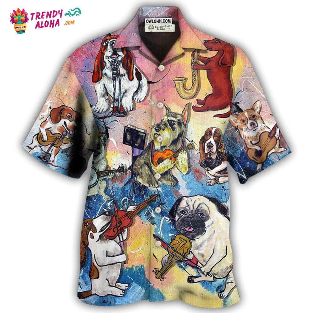 Dog Lover Funny Music Art Style Hawaiian Shirt – Trendy Aloha Dog Lover Funny Music Art Style Hawaiian Shirt – Trendy Aloha