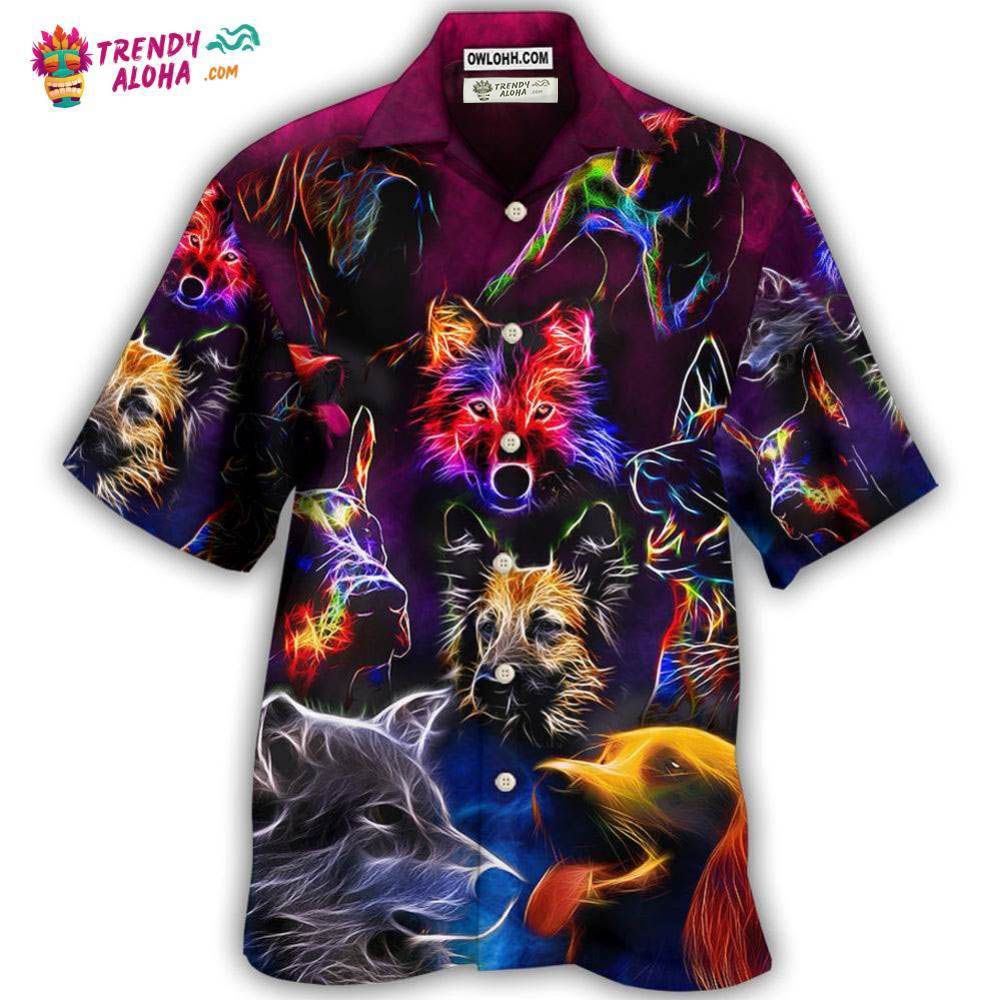 Dog Neon Lightning Style Hawaiian Shirt – Trendy Aloha Dog Neon Lightning Style Hawaiian Shirt – Trendy Aloha