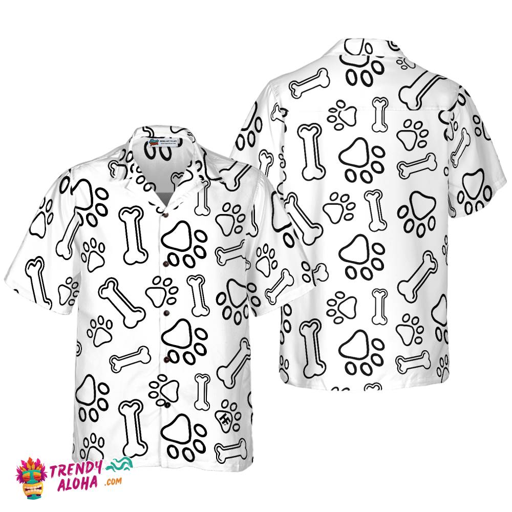 Dog Paw Bone And Pineapple Seamless Hawaiian Shirt Dog Paw Bone And Pineapple Seamless Hawaiian Shirt