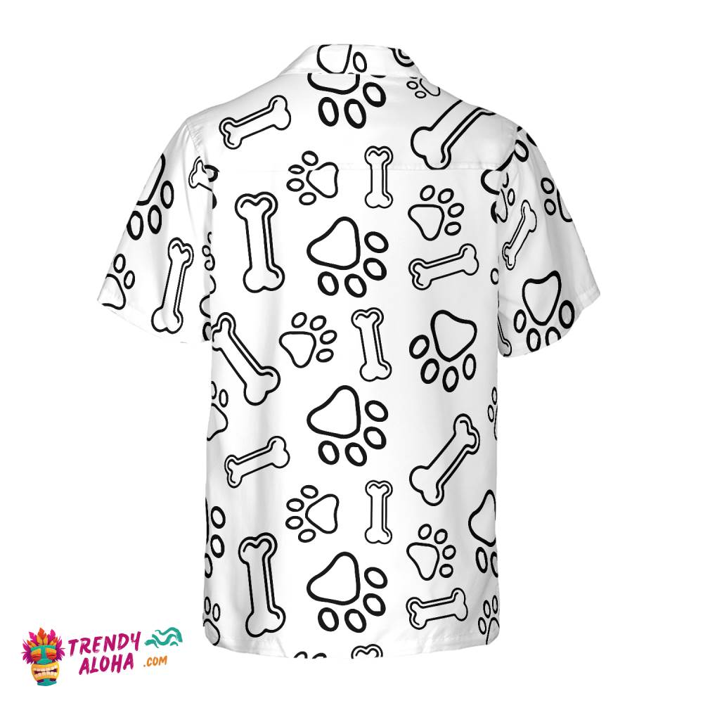 Dog Paw Bone And Pineapple Seamless Hawaiian Shirt