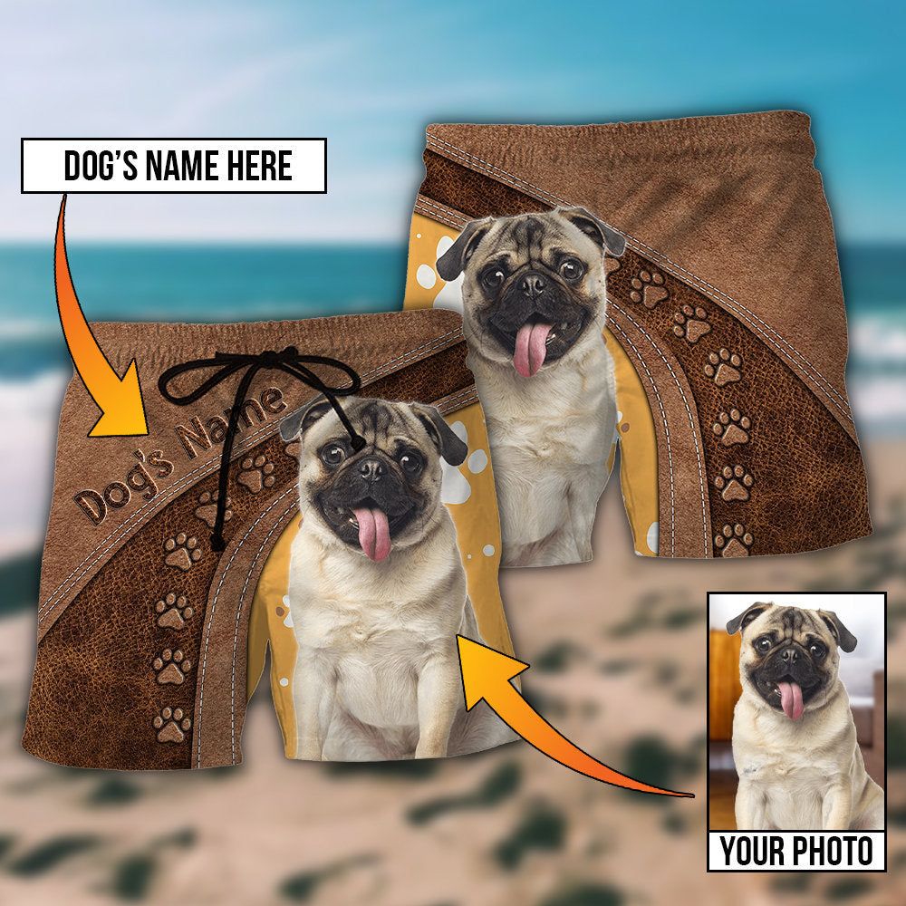 Dog Paw My Lovely Dog Classic Custom Photo Personalized Trendy Aloha Hawaiian Beach Shorts