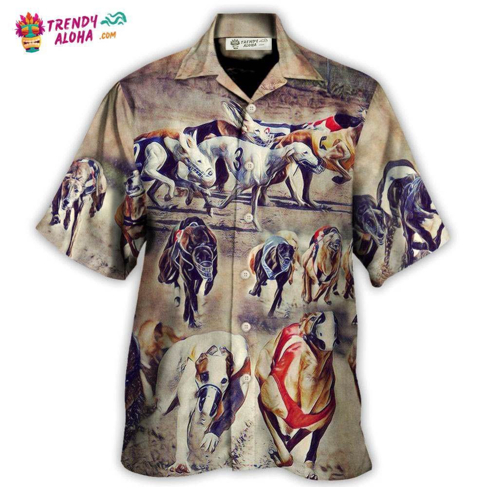 Dog Racing We Love Dog Racing Greyhound Vintage Hawaiian Shirt – Trendy Aloha