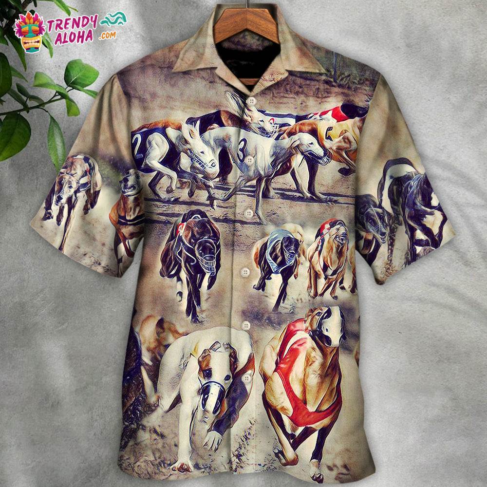 Dog Racing We Love Dog Racing Greyhound Vintage Hawaiian Shirt – Trendy Aloha