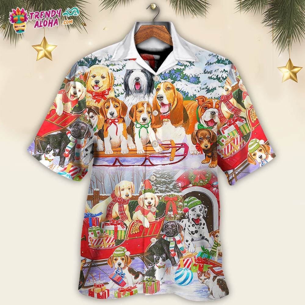 Dog Snowman Christmas Tree Merry Xmas Hawaiian Shirt – Trendy Aloha