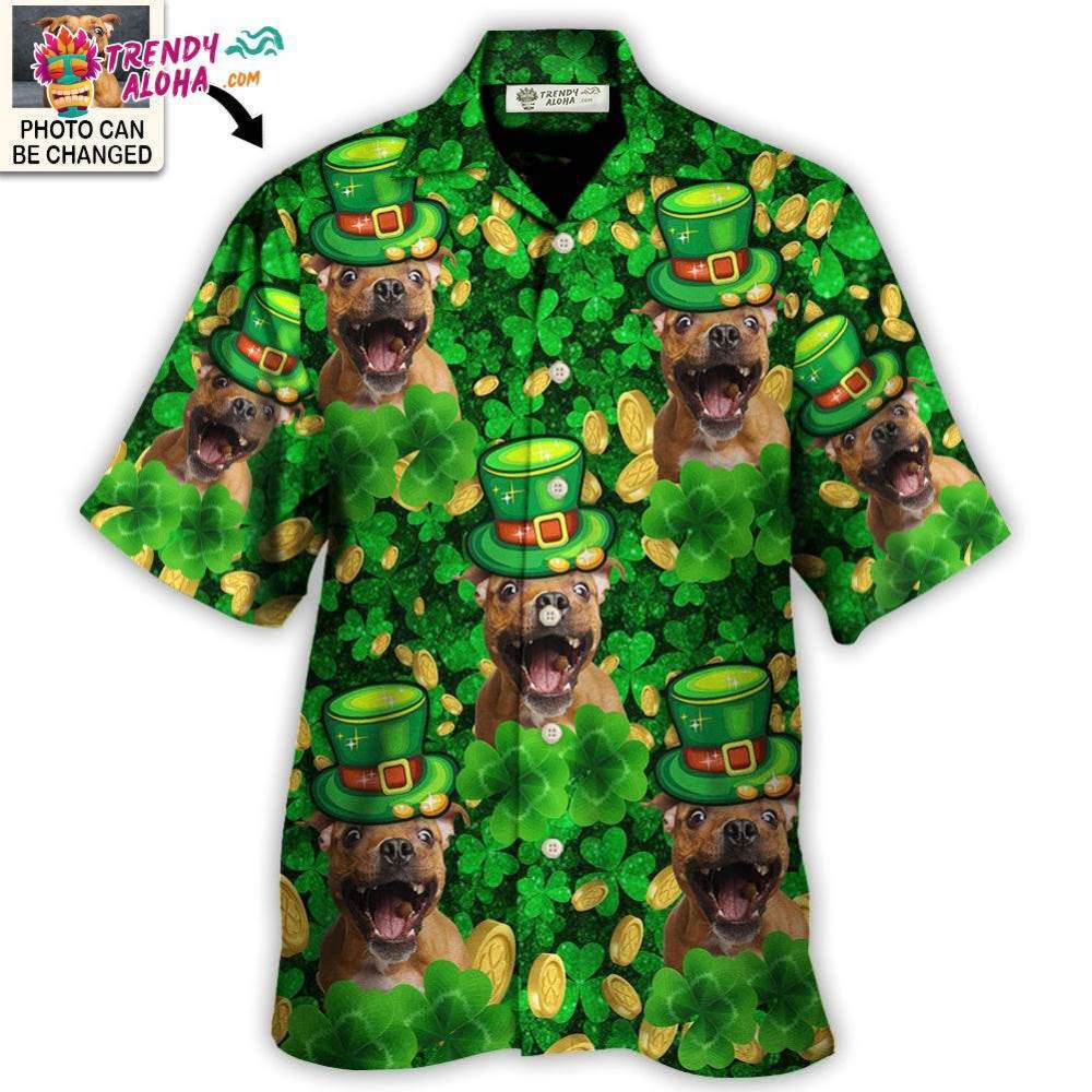 Dog St Patrick’S Day Dog Lover Funny Gift Custom Photo Personalized – Hawaiian Shirt – Personalized Photo Gifts Hawaiian Shirt – Trendy Aloha