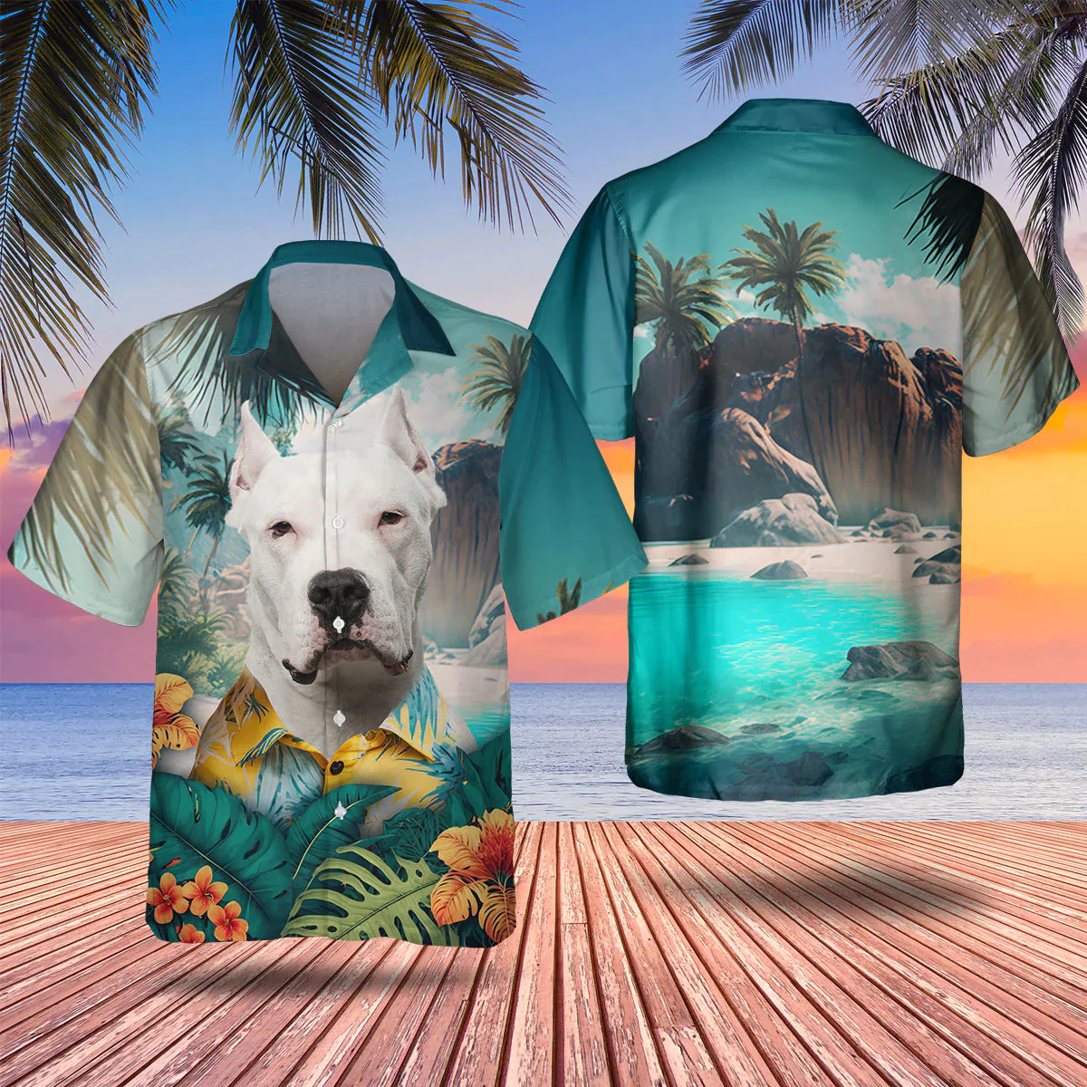Dogo Argentino 3D Tropical Trendy Hawaiian Shirt, Dog Lover Trendy Hawaiian Shirt, Summer Trendy Hawaiian Shirt For Men And Women Dogo Argentino 3D Tropical Trendy Hawaiian Shirt, Dog Lover Trendy Hawaiian Shirt, Summer Trendy Hawaiian Shirt For Men And Women