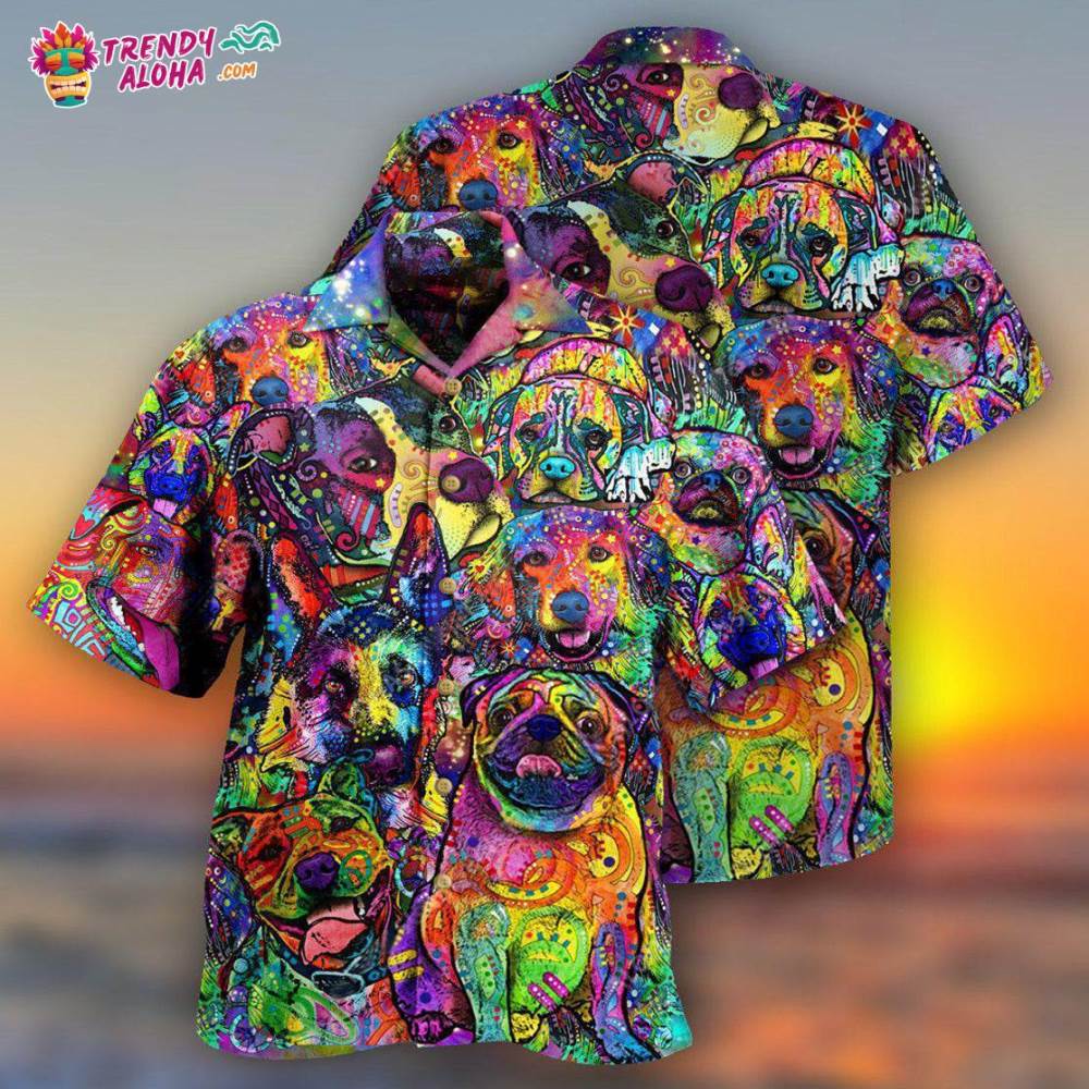Dogs Be The Person Your Dog Thinks You Are Colorful Painting Hawaiian Shirt – Trendy Aloha