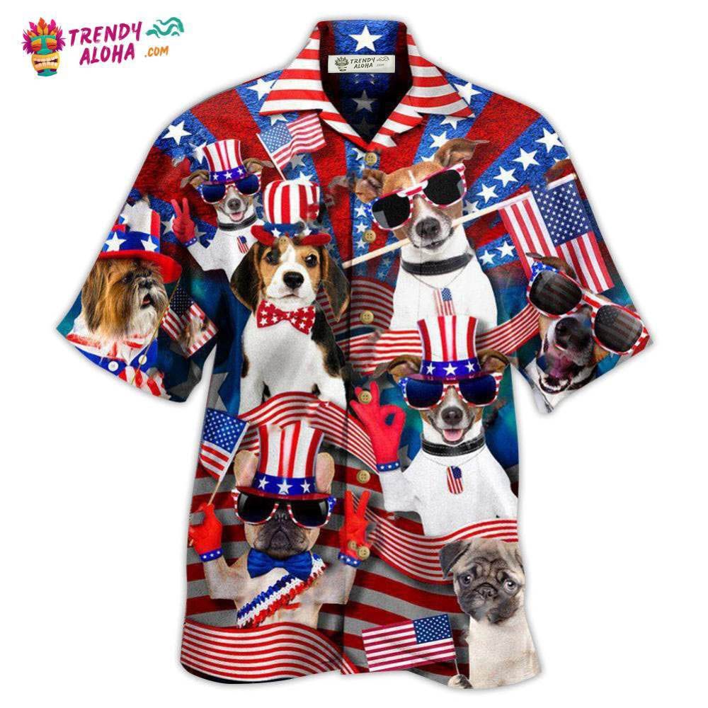 Dogs Patriotic America Hawaiian Shirt – Trendy Aloha Dogs Patriotic America Hawaiian Shirt – Trendy Aloha