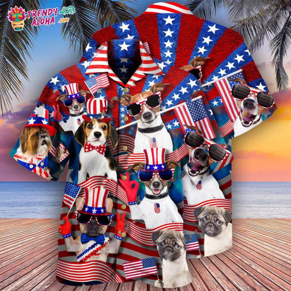 Dogs Patriotic America Hawaiian Shirt – Trendy Aloha
