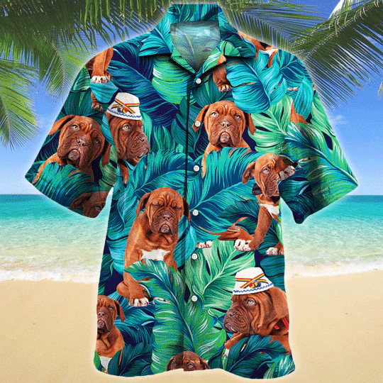 Dogue De Bordeaux Dog Lovers Hawaiian Style For Summertime All Printed 3D Hawaiian Shirt