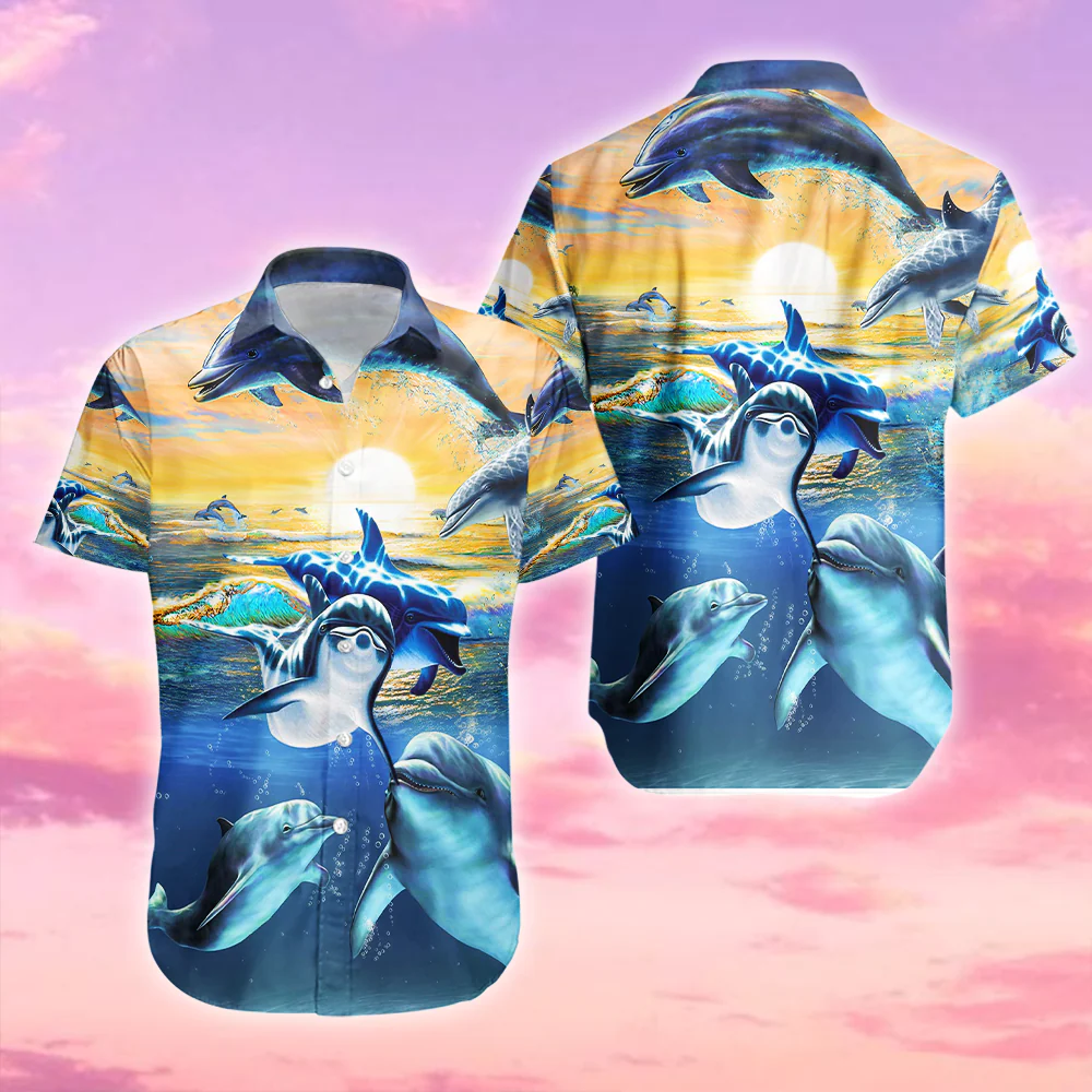 Dolphin Adventures in the Deep Sea Aloha Shirt