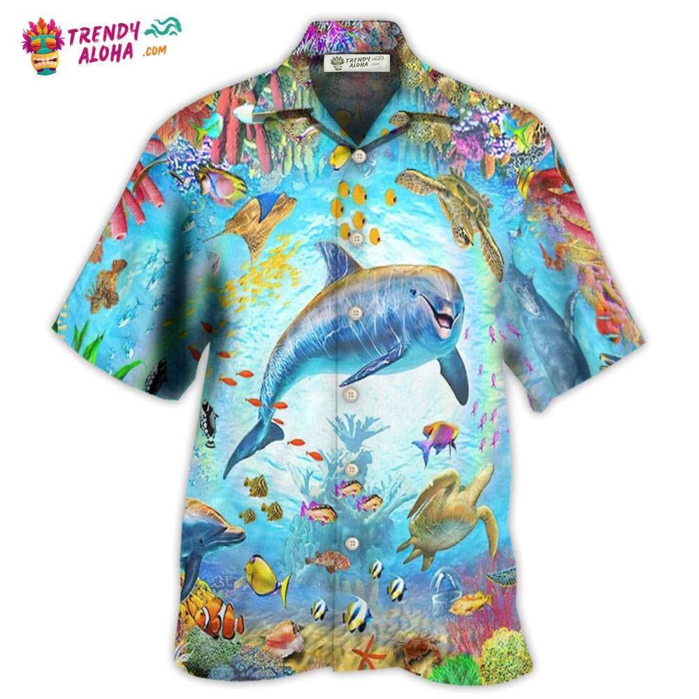 Dolphin Life In The Beautiful Ocean Hawaiian Shirt – Trendy Aloha Dolphin Life In The Beautiful Ocean Hawaiian Shirt – Trendy Aloha