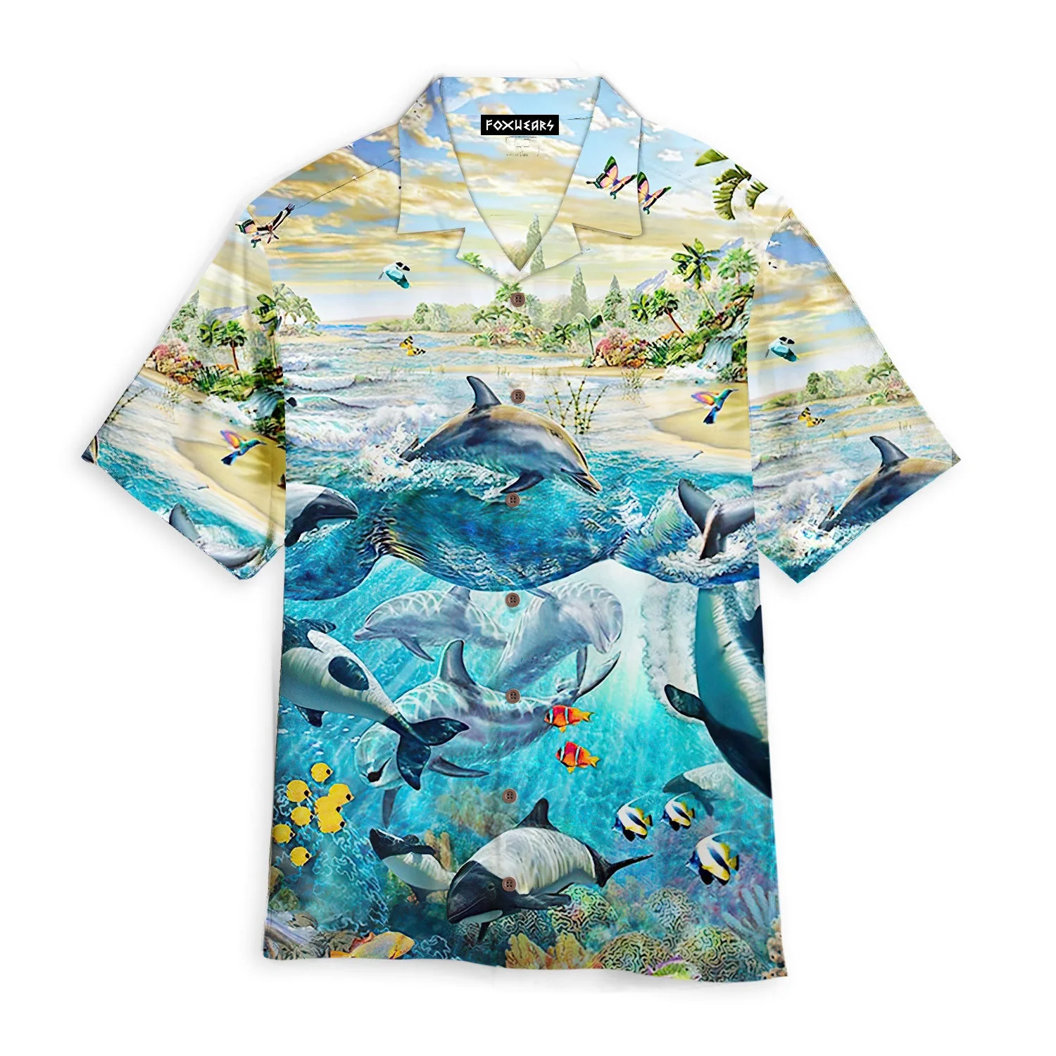 Dolphin Paradise Trendy Hawaiian Shirt  Aloha Shirt