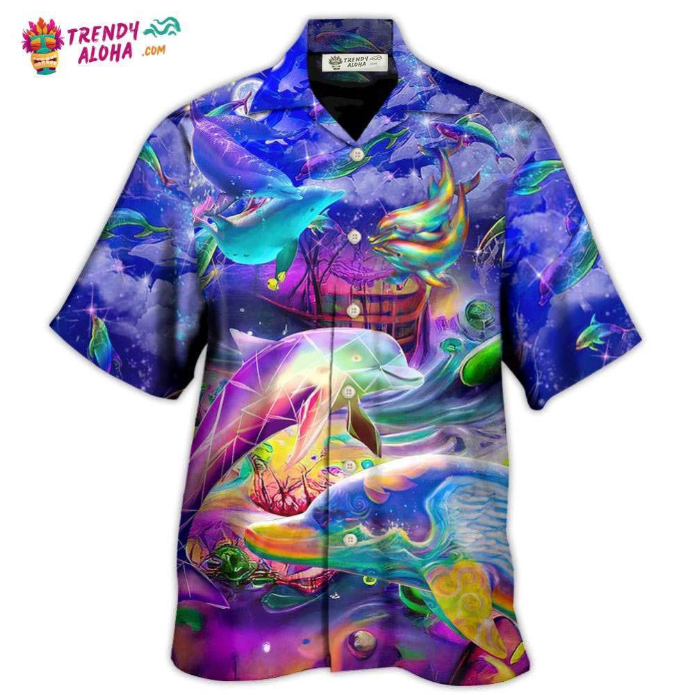 Dolphin Rainbow Jumping Into New World Hawaiian Shirt – Trendy Aloha Dolphin Rainbow Jumping Into New World Hawaiian Shirt – Trendy Aloha