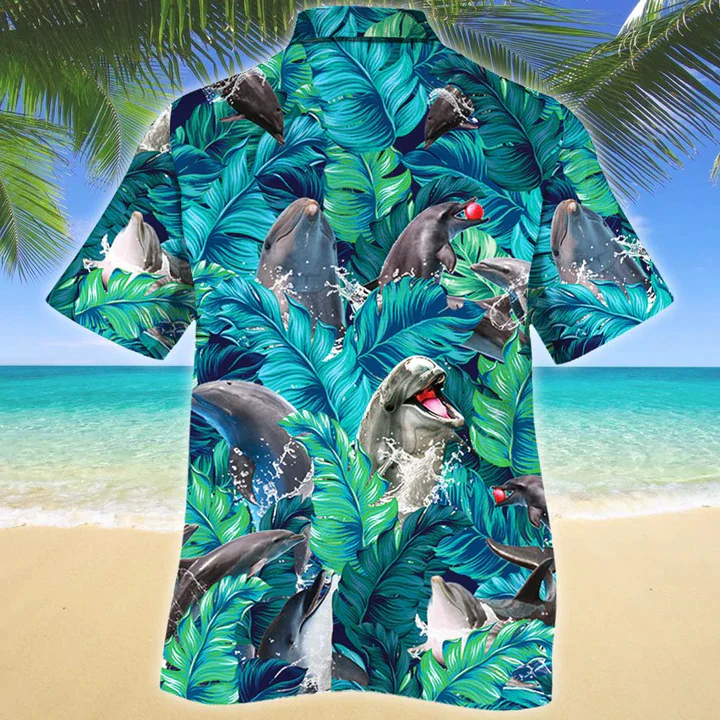 Dolphin Trendy Hawaiian Shirt, Animal Trendy Hawaiian Shirt Men, Women, Gift For Dolphin Lovers