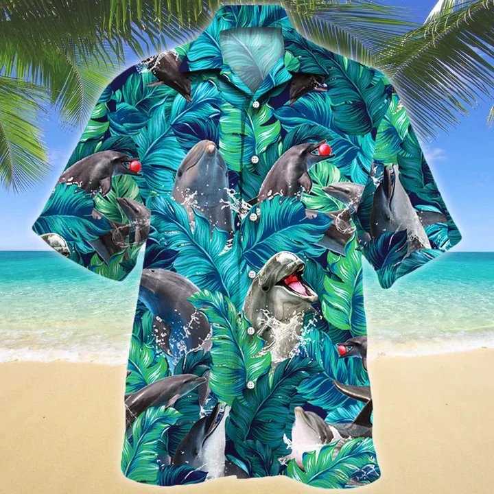 Dolphin Trendy Hawaiian Shirt, Animal Trendy Hawaiian Shirt Men, Women, Gift For Dolphin Lovers